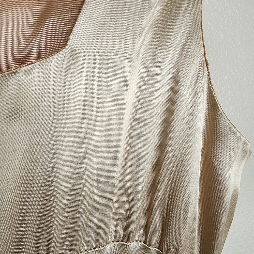 Vintage Be Smart Velvet Jaquard Floral Satin Gown In Champagne Women's M - Picture 14 of 16